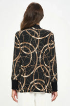 Glitter Long Sleeve Contrast Jacket | Mixtshop LLC