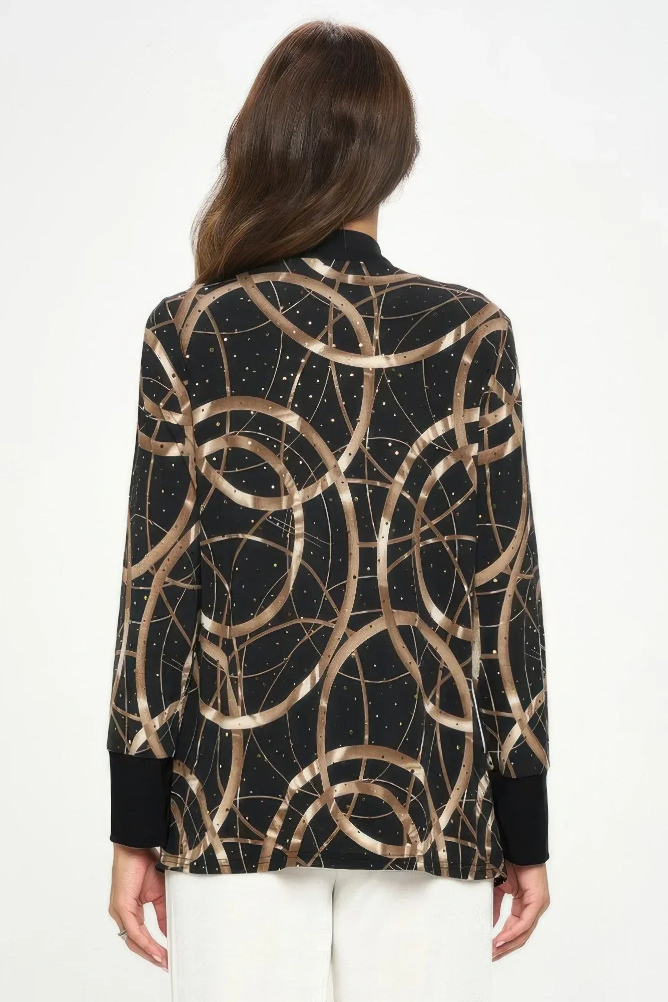 Glitter Long Sleeve Contrast Jacket | Mixtshop LLC