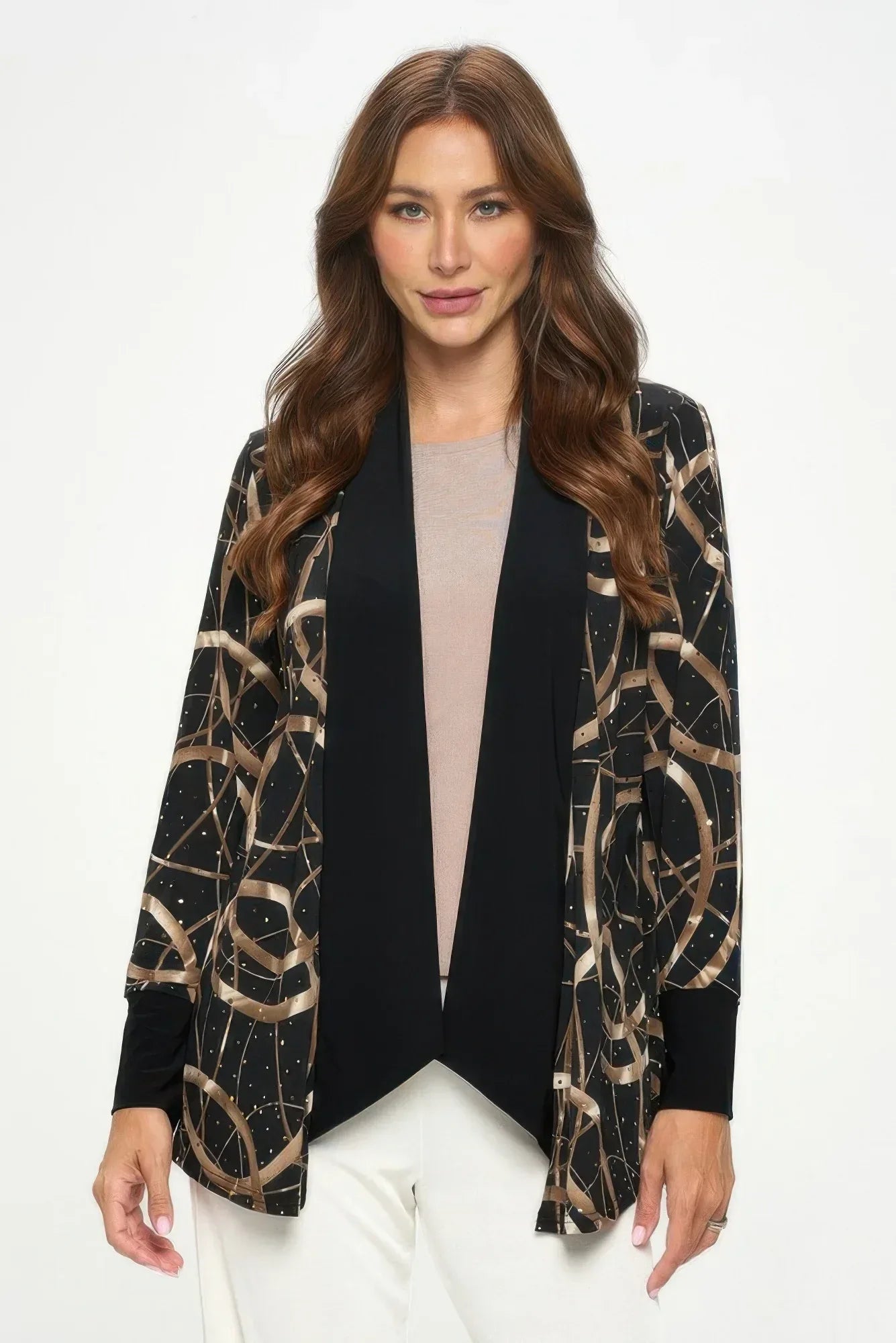 Glitter Long Sleeve Contrast Jacket | Mixtshop LLC