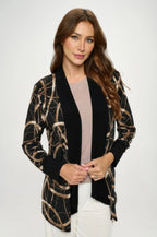 Glitter Long Sleeve Contrast Jacket | Mixtshop LLC