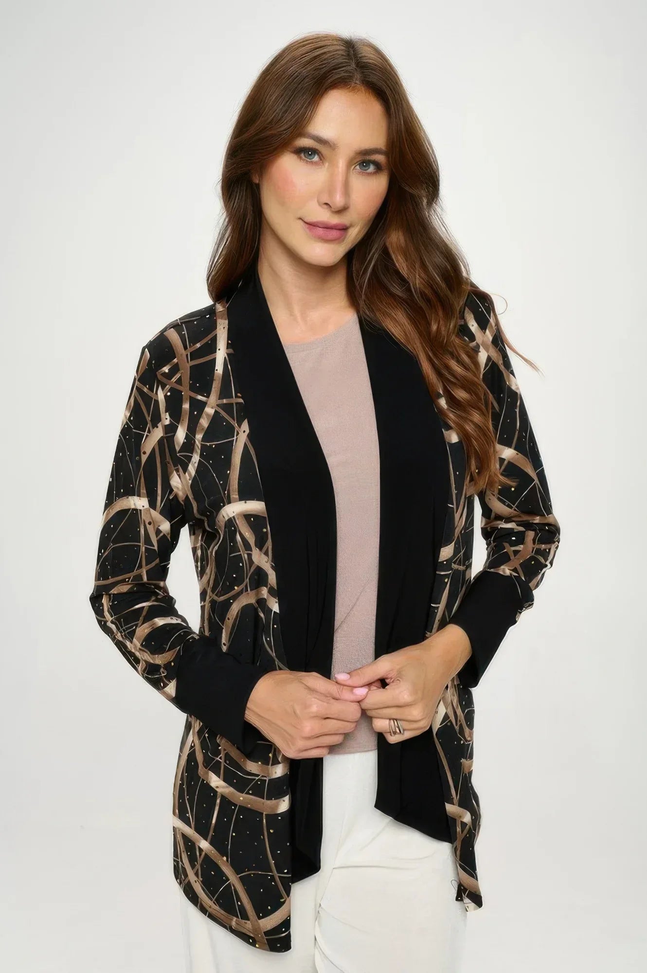 Glitter Long Sleeve Contrast Jacket | Mixtshop LLC