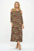 Hit Open Shoulder Long Dress | Mixtshop LLC