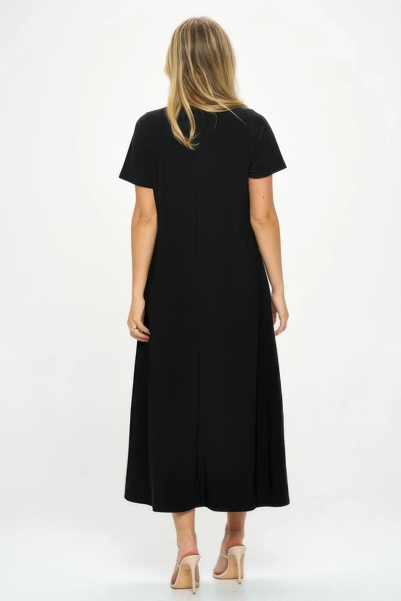 Hit V-neck Long Dress W/pocket | Mixtshop LLC