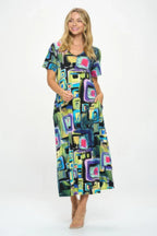 Hit V-neck Long Dress W/pocket | Mixtshop LLC