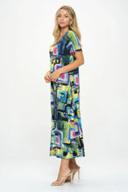 Hit V-neck Long Dress W/pocket | Mixtshop LLC