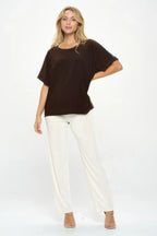 Hit Inbinding Neck Contrast Dolman Sleeve Top | Mixtshop LLC