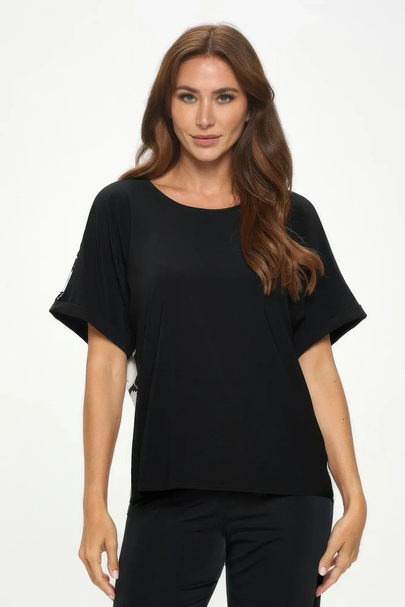 Hit Inbinding Neck Contrast Dolman Sleeve Top | Mixtshop LLC