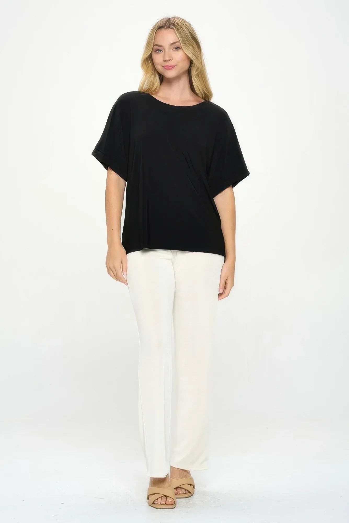 Hit Inbinding Neck Contrast Dolman Sleeve Top | Mixtshop LLC