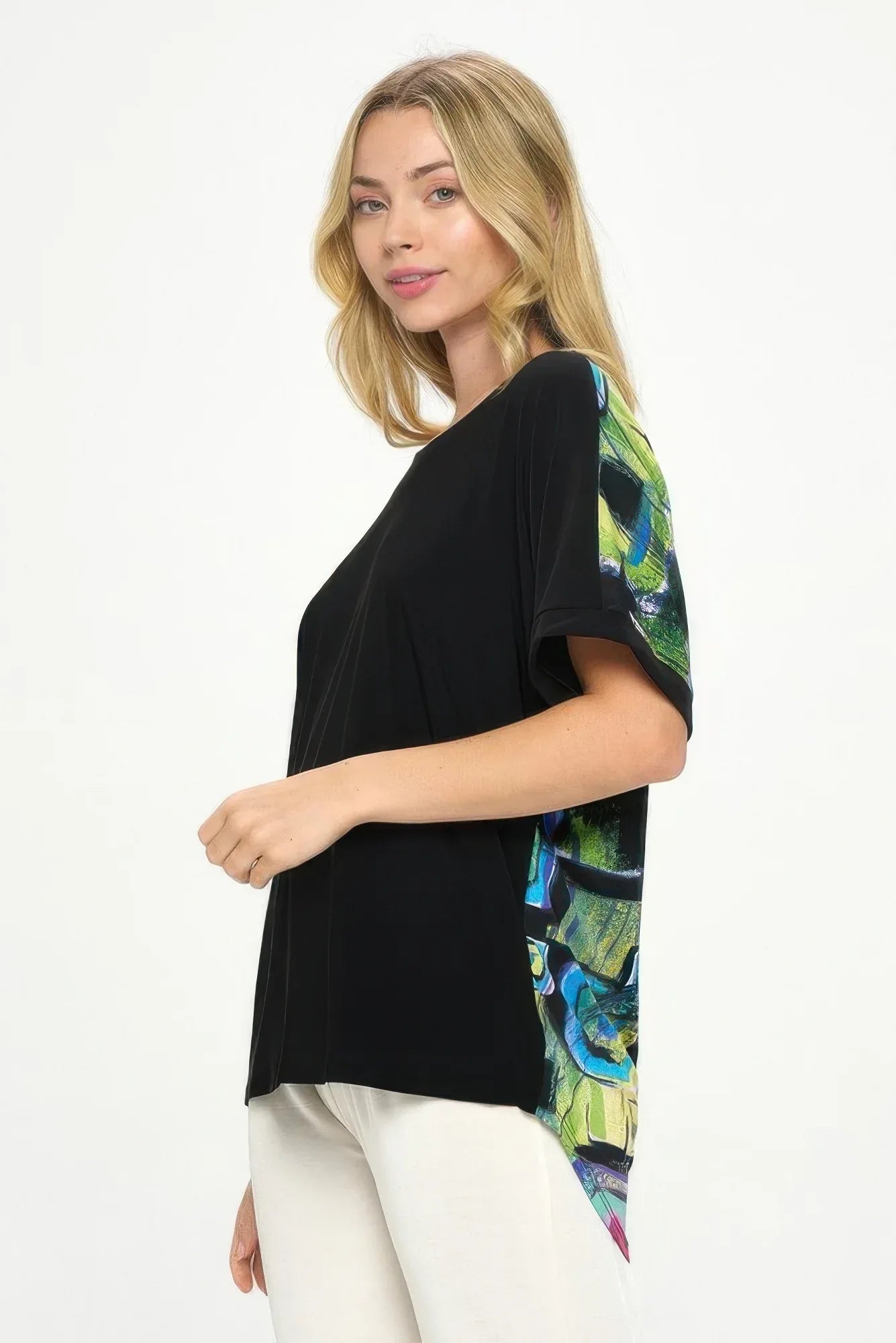 Hit Inbinding Neck Contrast Dolman Sleeve Top | Mixtshop LLC