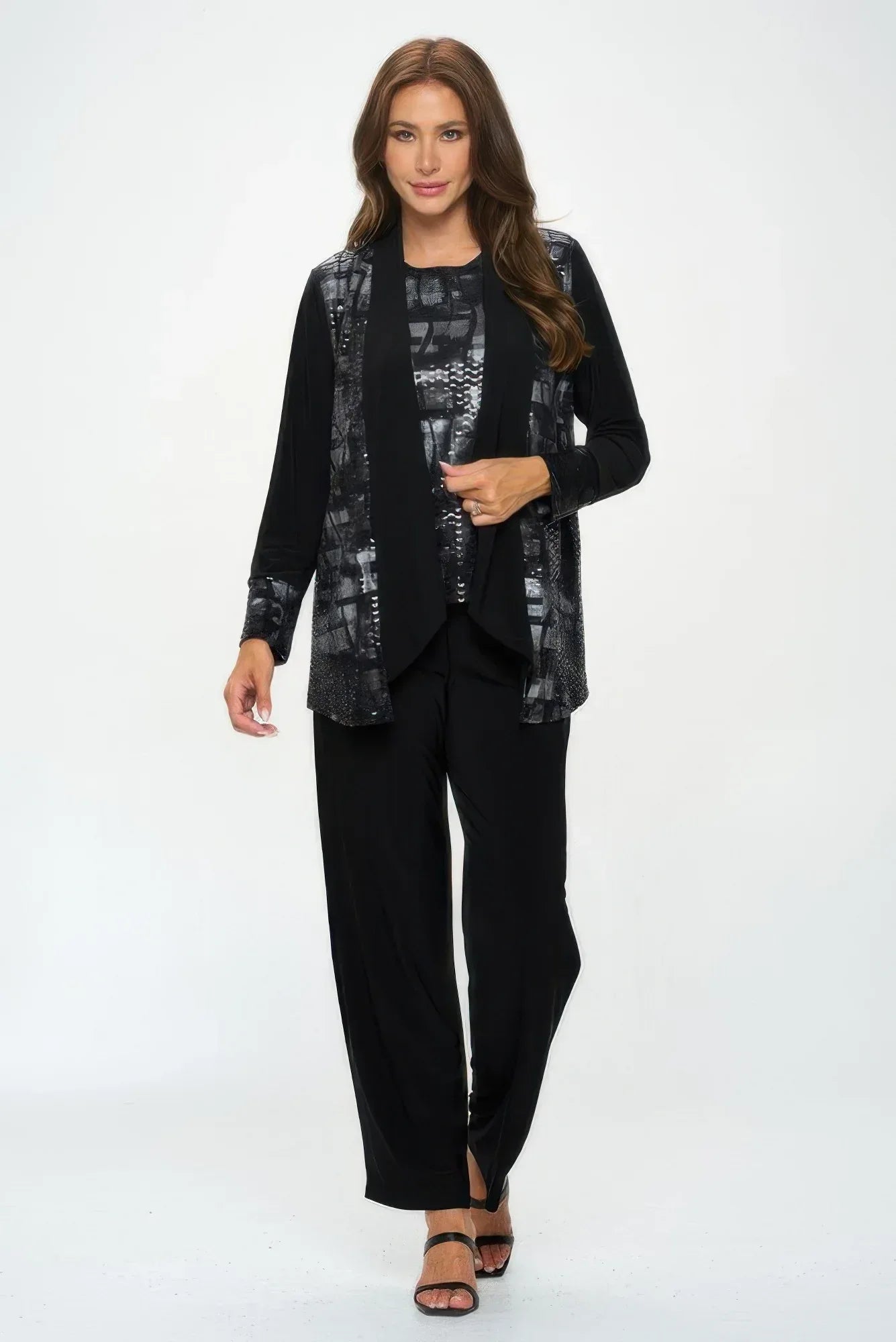 Nylon Foil Sequin Contrast Jacket Secondary image