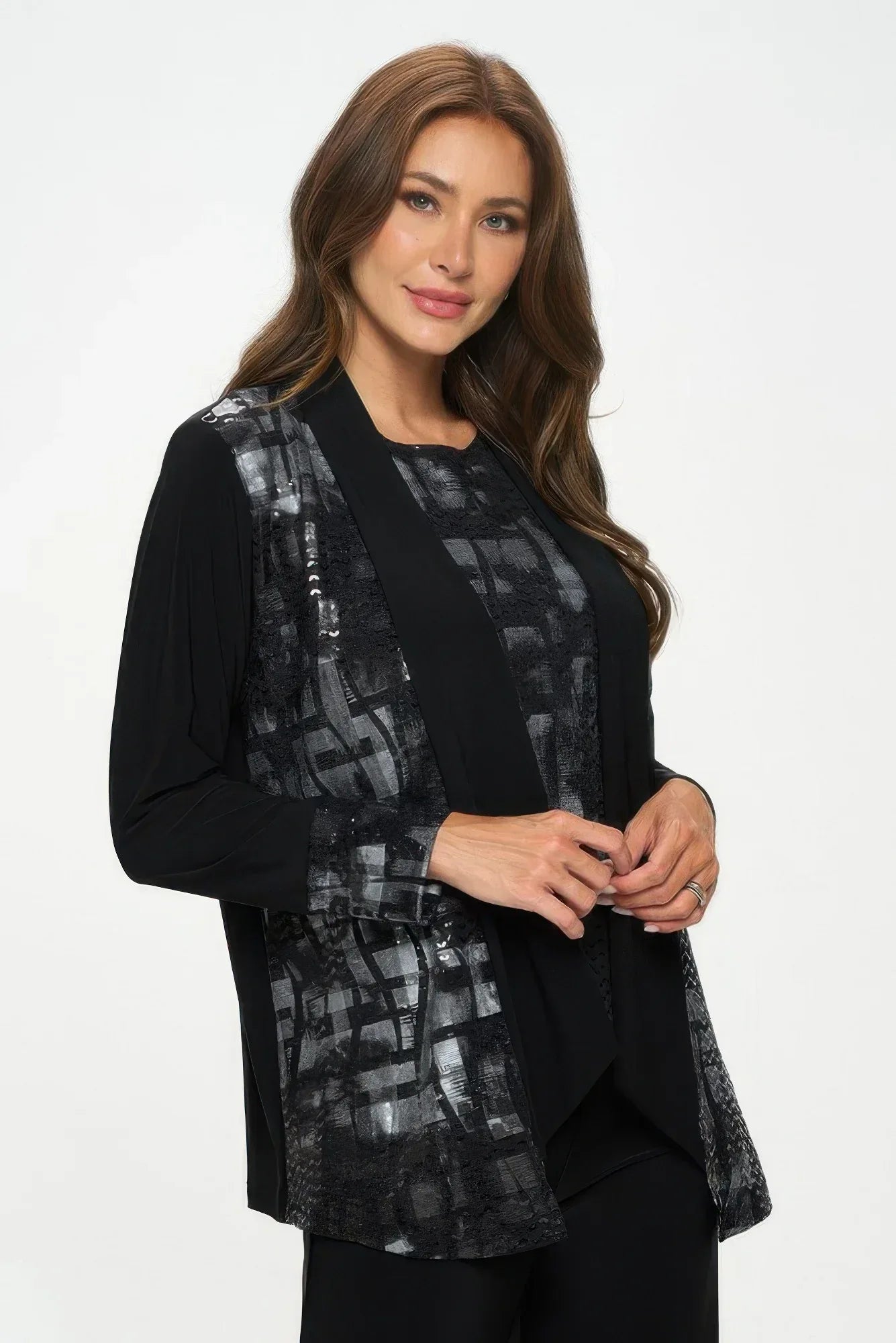 Nylon Foil Sequin Contrast Jacket | Mixtshop LLC