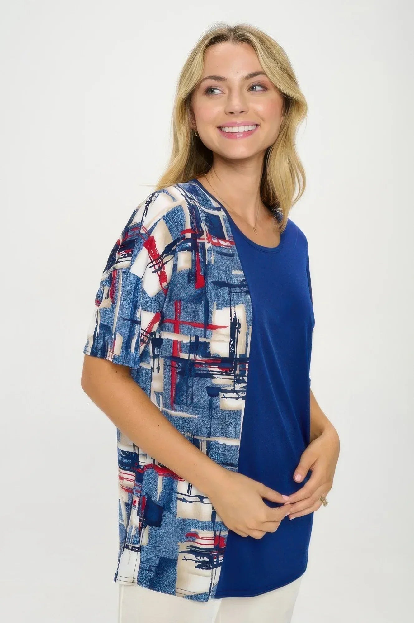 Hit Round Neck Short Sleeve Top | Mixtshop LLC Main image