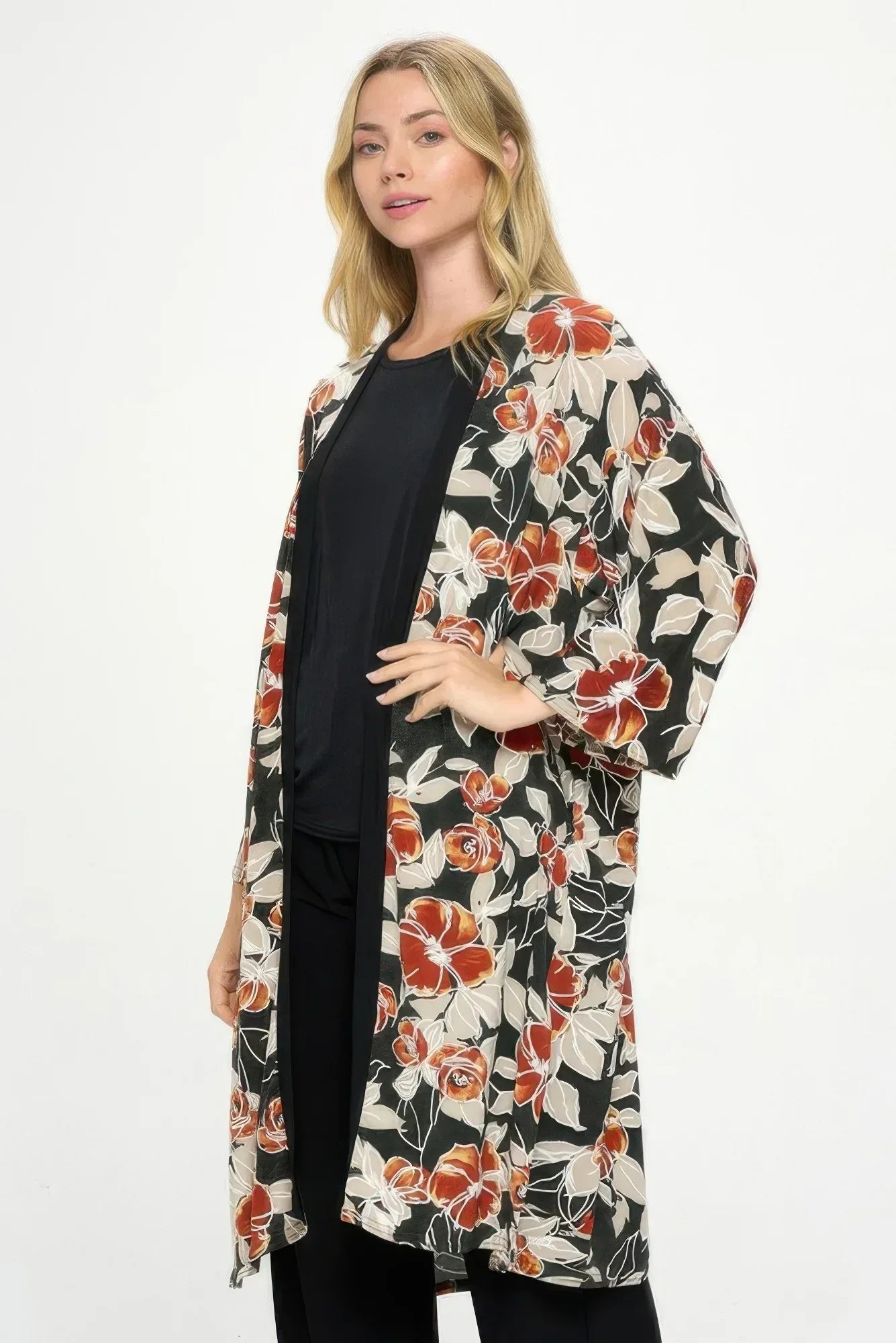 Hit Kimono Long Jacket W/pocket | Mixtshop LLC