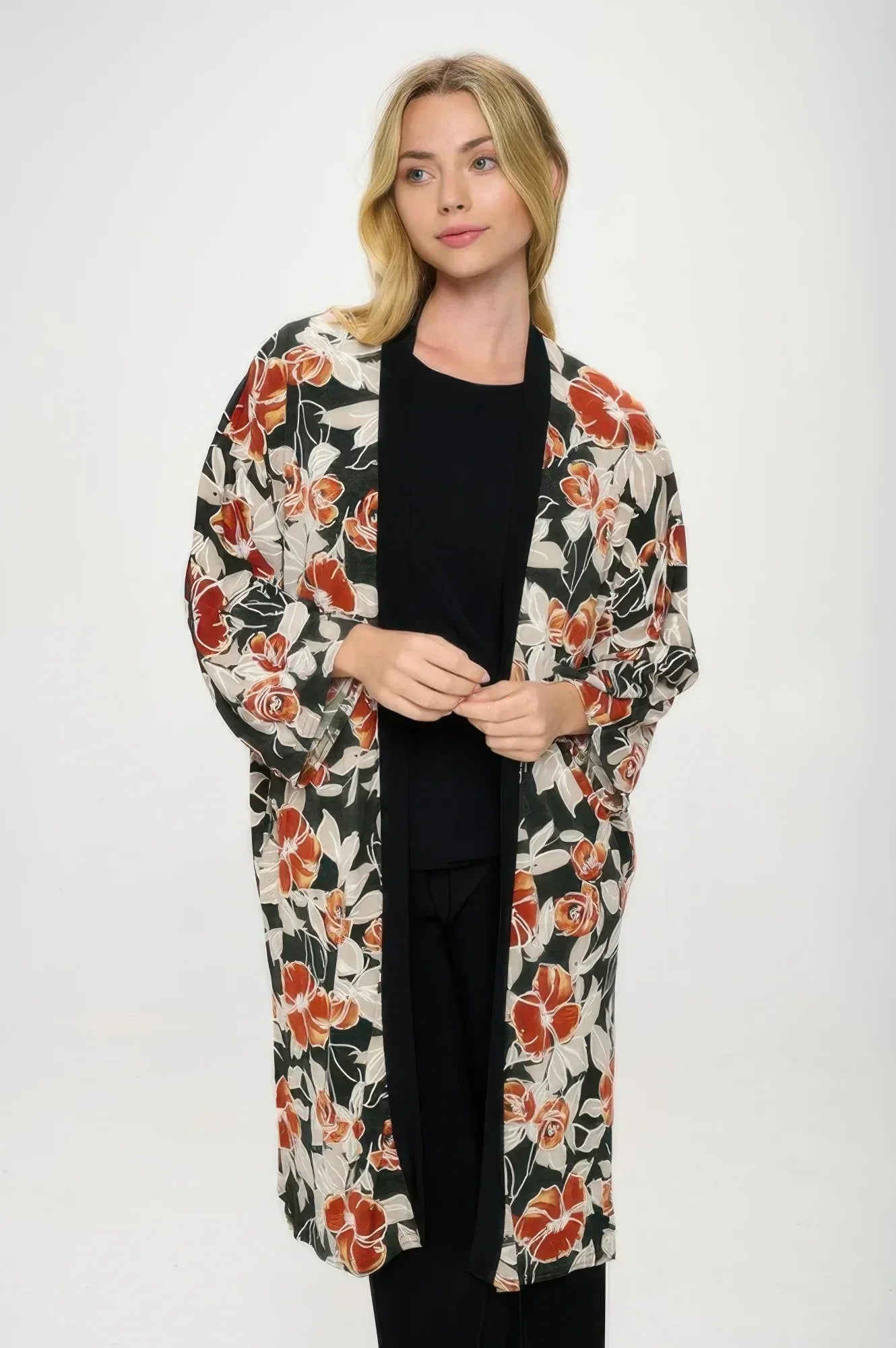 Hit Kimono Long Jacket W/pocket | Mixtshop LLC