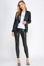 Long Sleeve Pleather Snake Skin Look Jacket | Mixtshop LLC