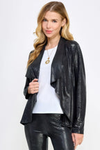 Long Sleeve Pleather Snake Skin Look Jacket | Mixtshop LLC