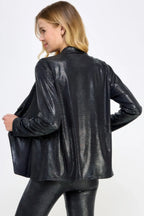 Long Sleeve Pleather Snake Skin Look Jacket | Mixtshop LLC