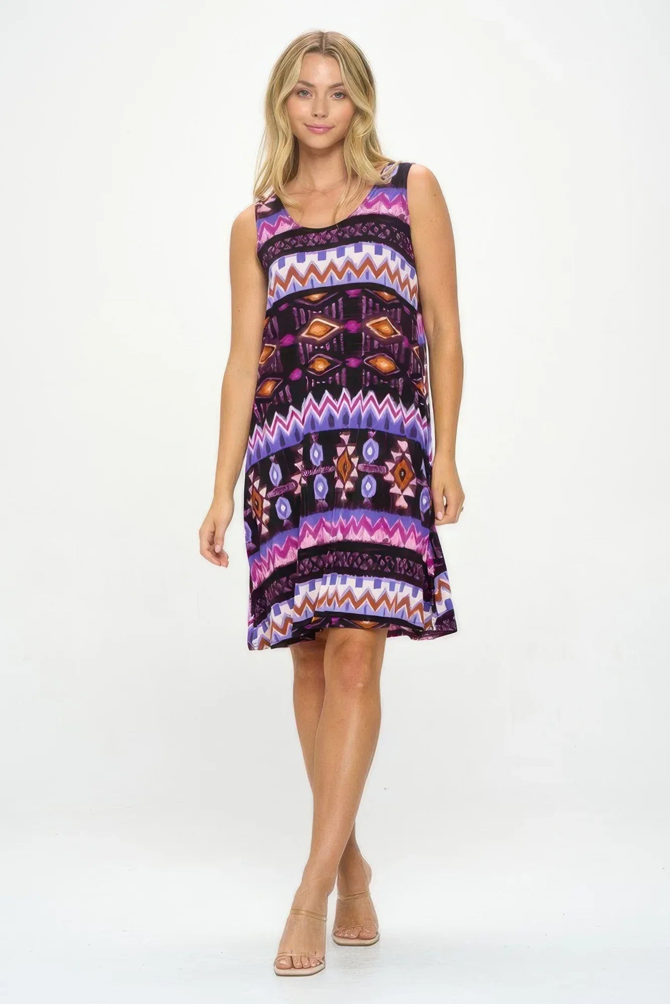 Sleeveless Tank Dress with Round Secondary image