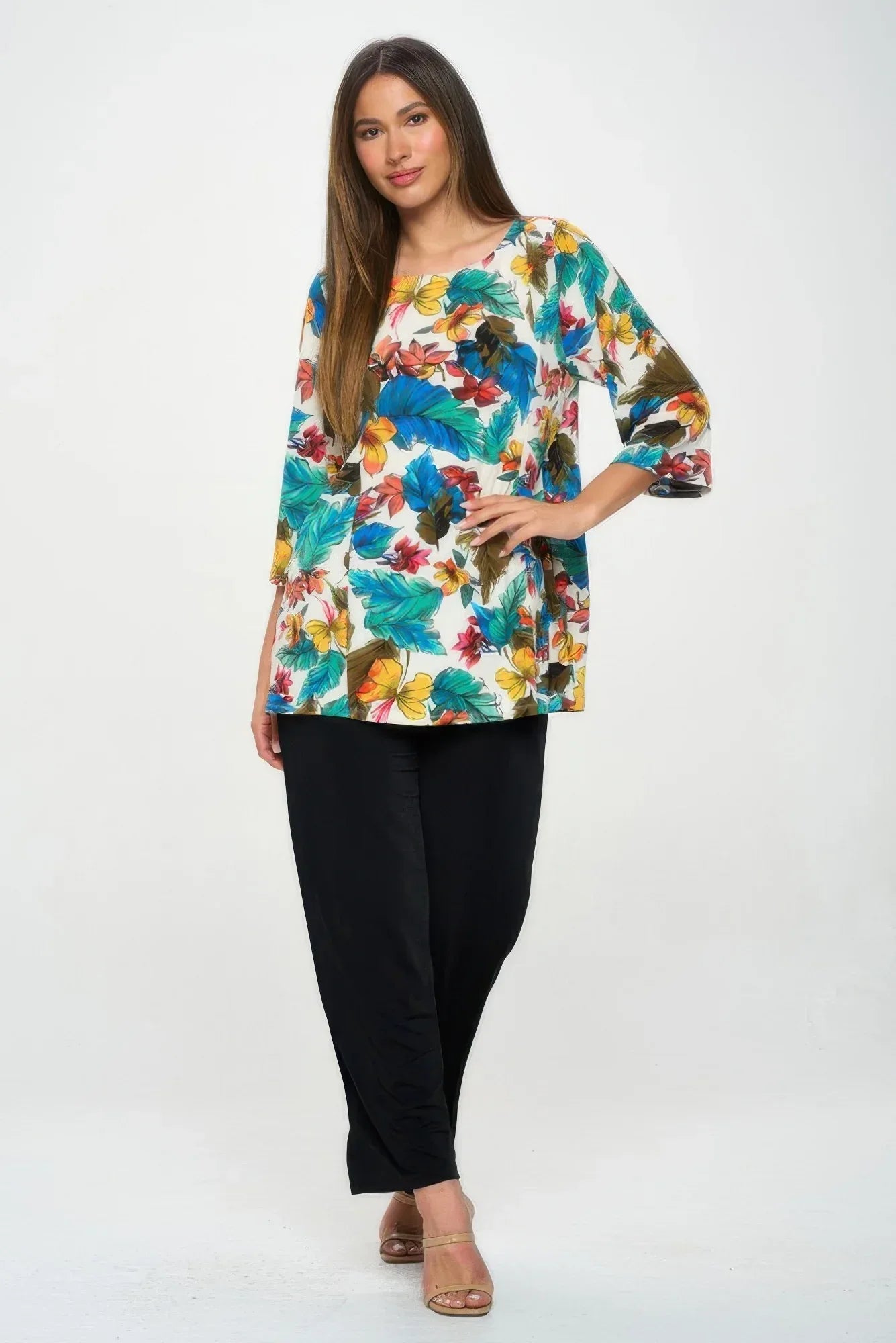 HIT Boat Neck 3/4 Sleeve Top Secondary image