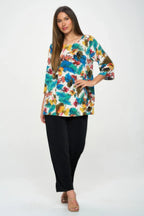 HIT Boat Neck 3/4 Sleeve Top | Mixtshop LLC