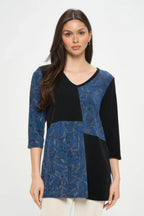 HIT Contrast V-Neck Tunic Top | Mixtshop LLC
