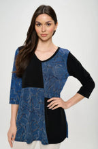 HIT Contrast V-Neck Tunic Top | Mixtshop LLC