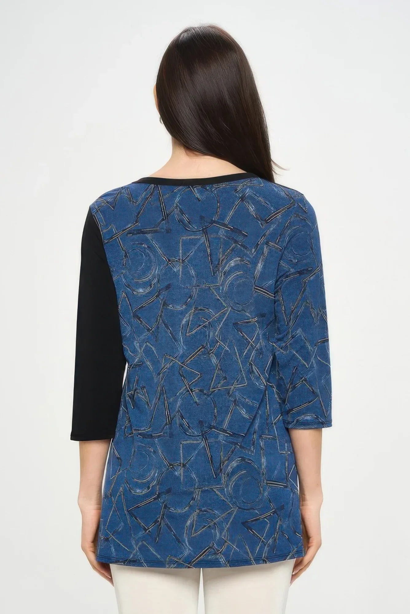 HIT Contrast V-Neck Tunic Top | Mixtshop LLC