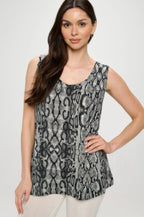 Hit Print Sleeveless Tank Top | Mixtshop LLC