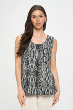 Hit Print Sleeveless Tank Top | Mixtshop LLC