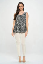 Hit Print Sleeveless Tank Top | Mixtshop LLC