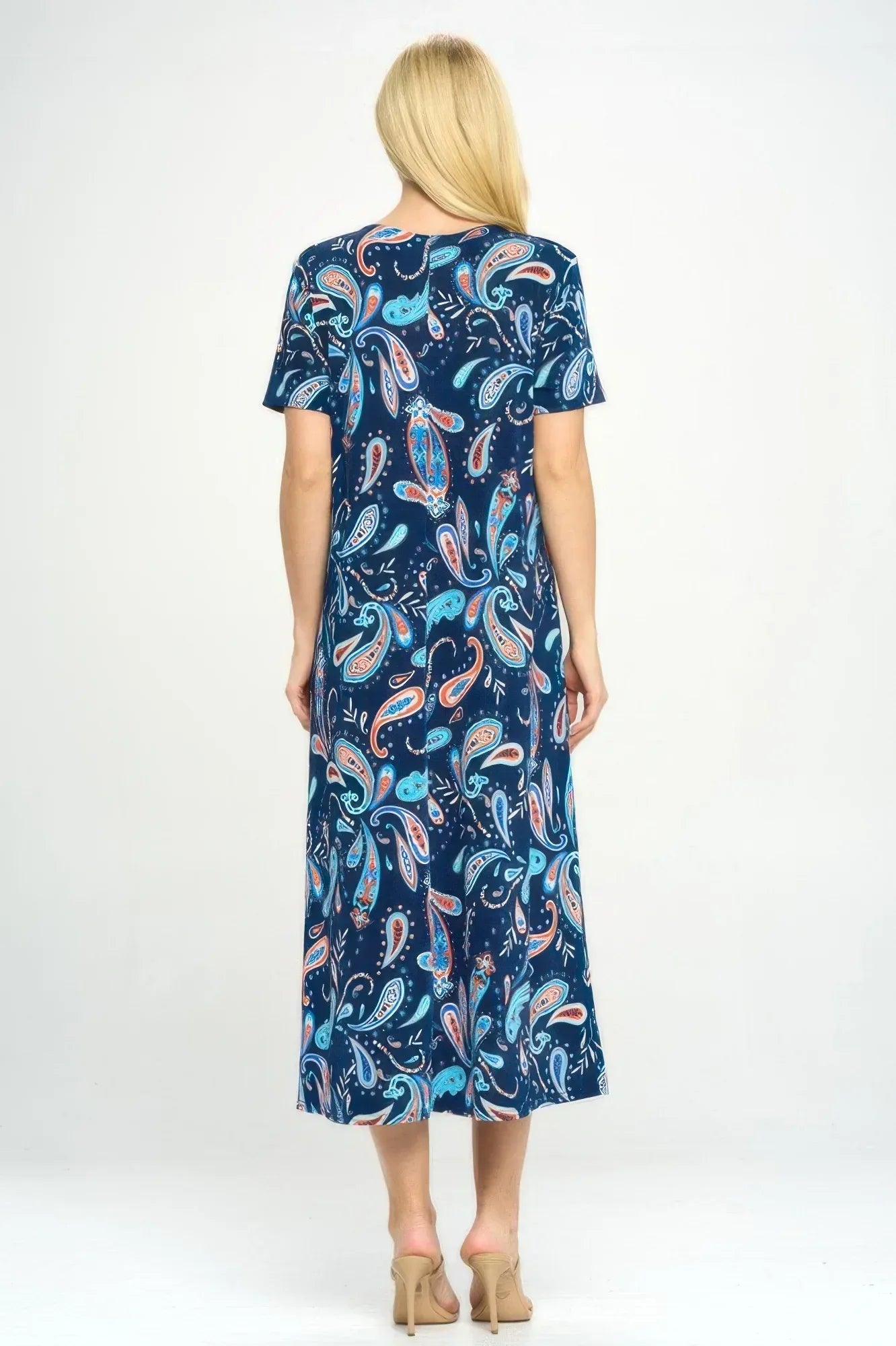 Bns Print Long Dress With Short Sleeve | Mixtshop LLC
