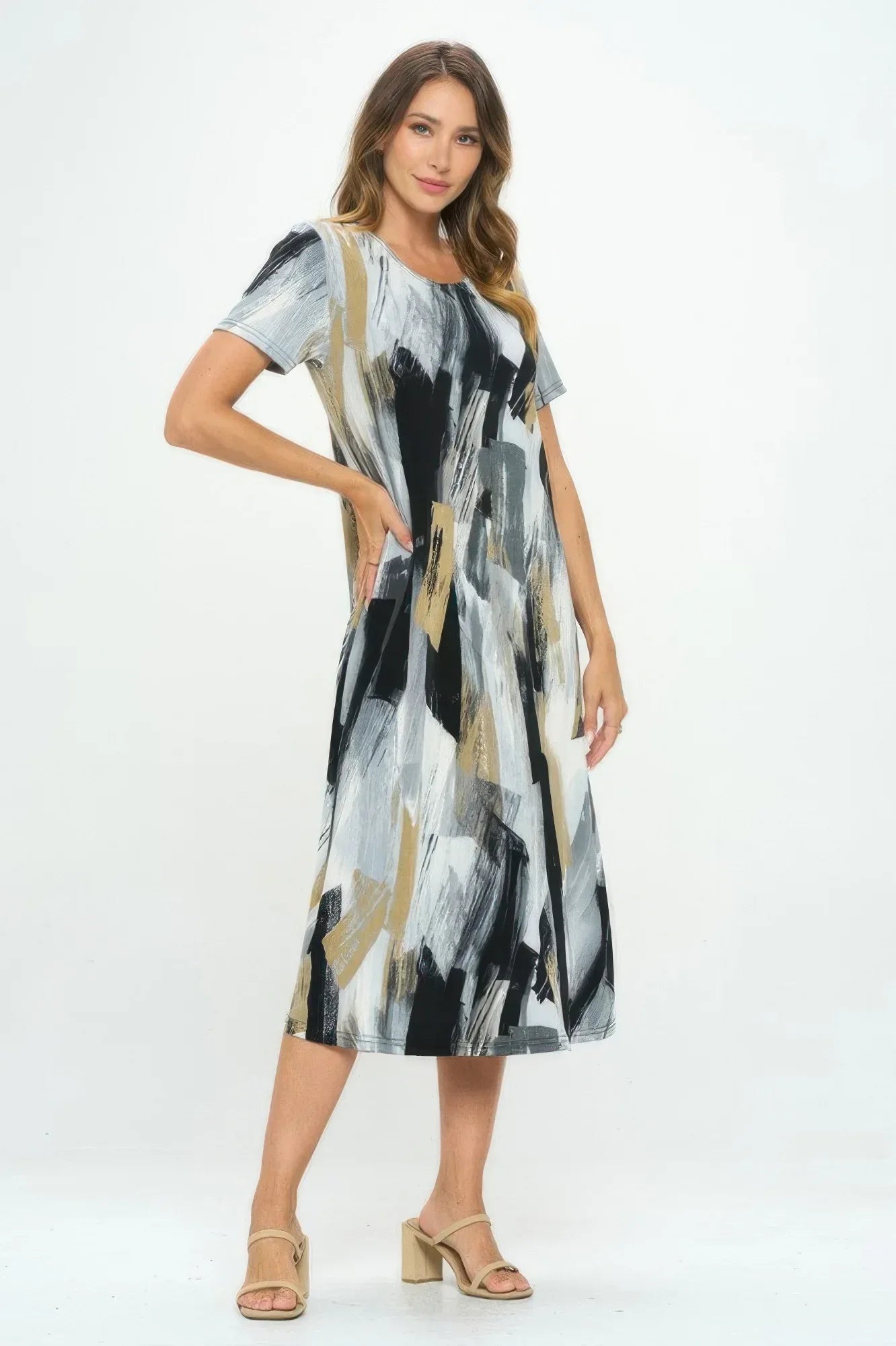 Plus Size Short Sleeve Bns Long Dress Secondary image