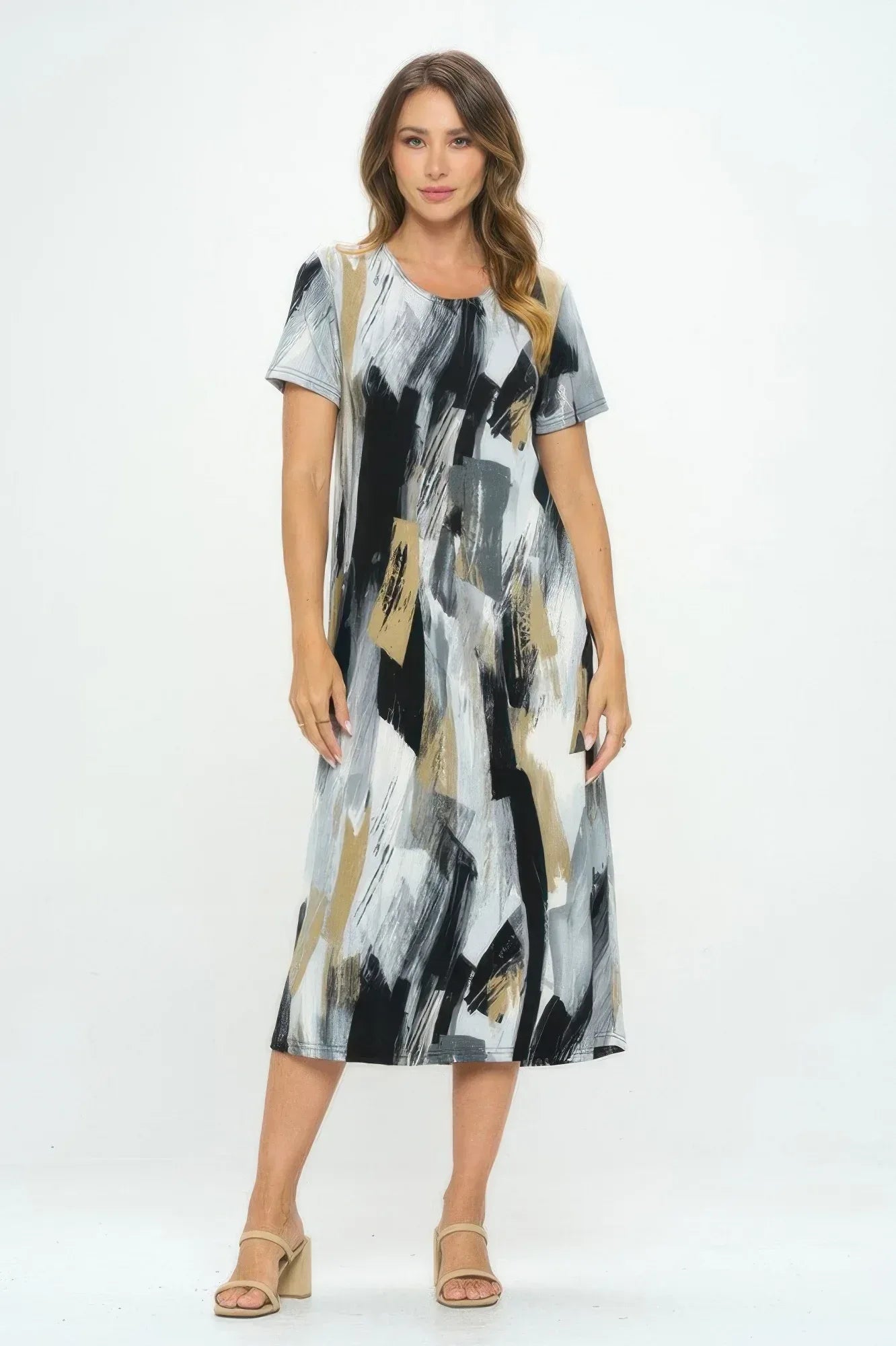 Plus Size Short Sleeve Bns Long Dress | Mixtshop LLC