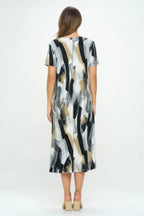 Plus Size Short Sleeve Bns Long Dress | Mixtshop LLC