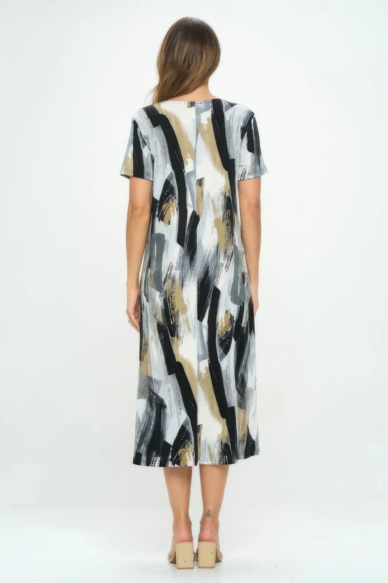 Plus Size Short Sleeve Bns Long Dress | Mixtshop LLC