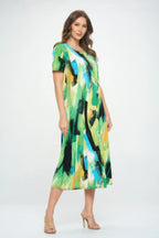 Plus Size Short Sleeve Bns Long Dress | Mixtshop LLC