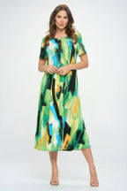 Plus Size Short Sleeve Bns Long Dress | Mixtshop LLC
