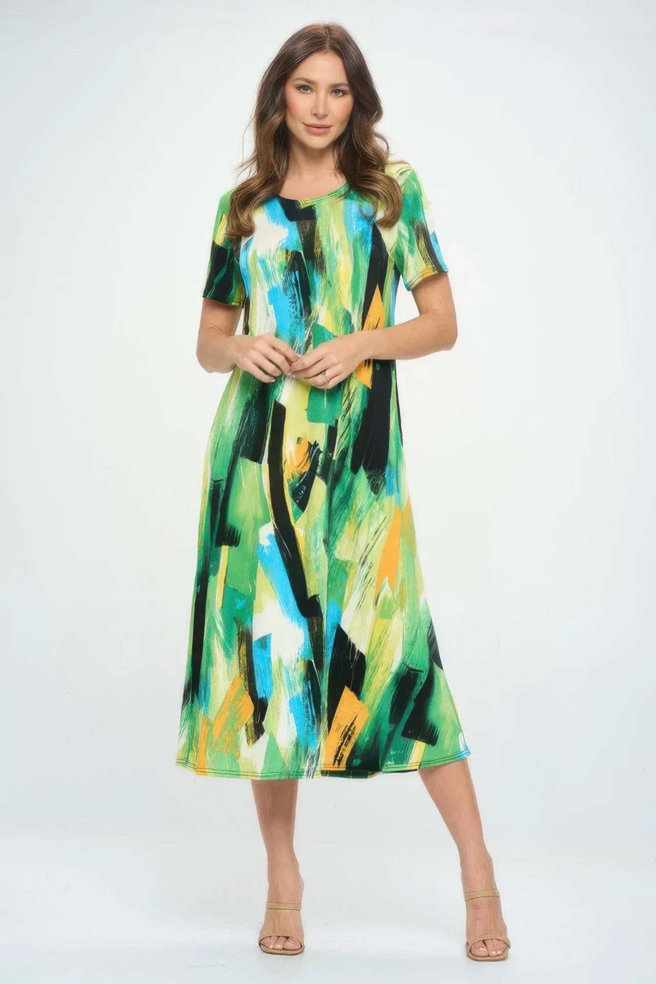 Plus Size Short Sleeve Bns Long Dress | Mixtshop LLC