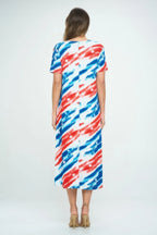 Plus Size Short Sleeve Bns Long Dress | Mixtshop LLC