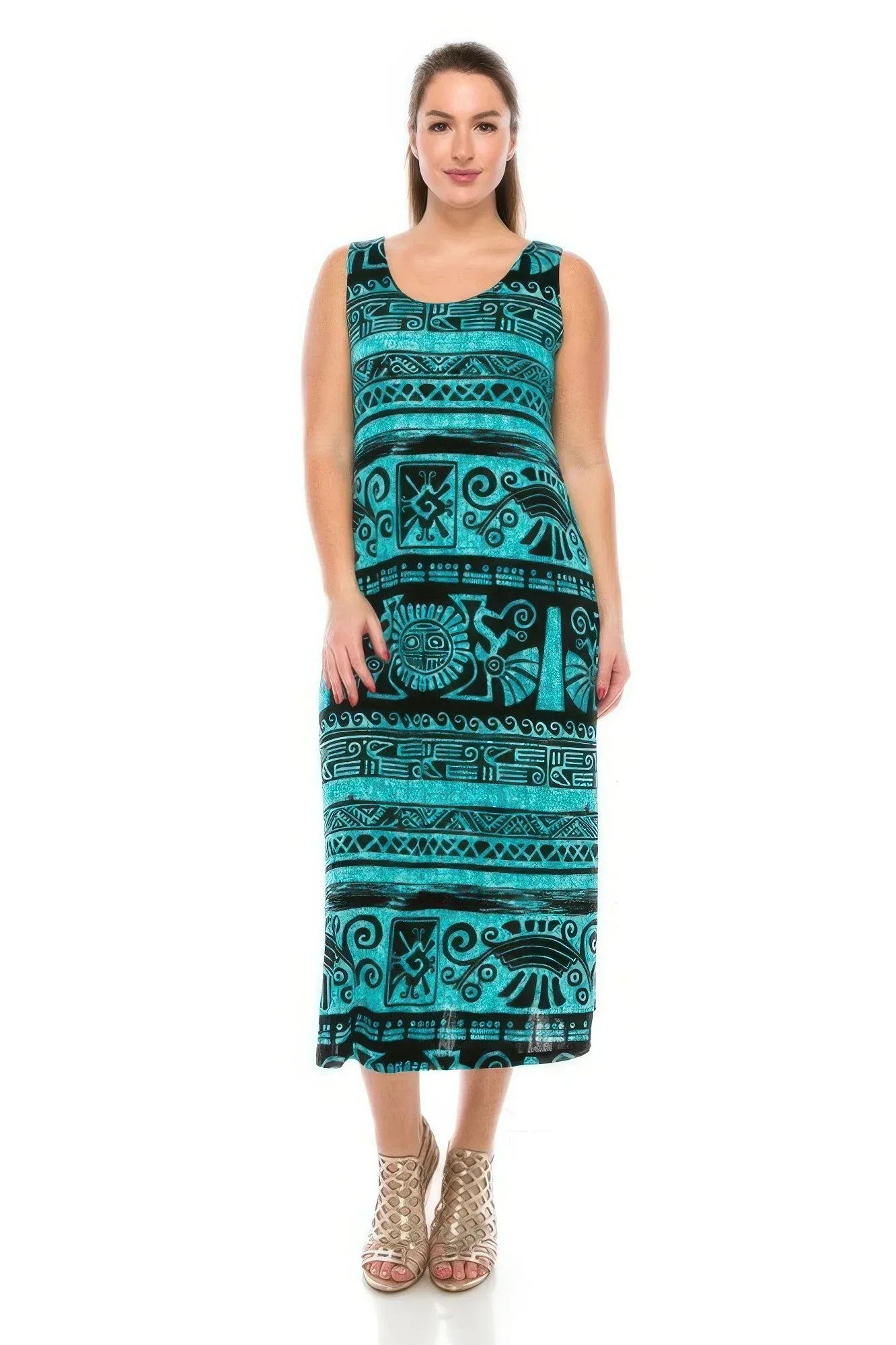 Plus Size Sleeveless Round-neckline Long Dress | Mixtshop LLC
