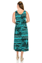 Plus Size Sleeveless Round-neckline Long Dress | Mixtshop LLC