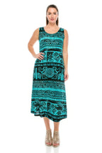 Plus Size Sleeveless Round-neckline Long Dress | Mixtshop LLC