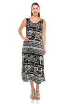 Plus Size Sleeveless Round-neckline Long Dress | Mixtshop LLC