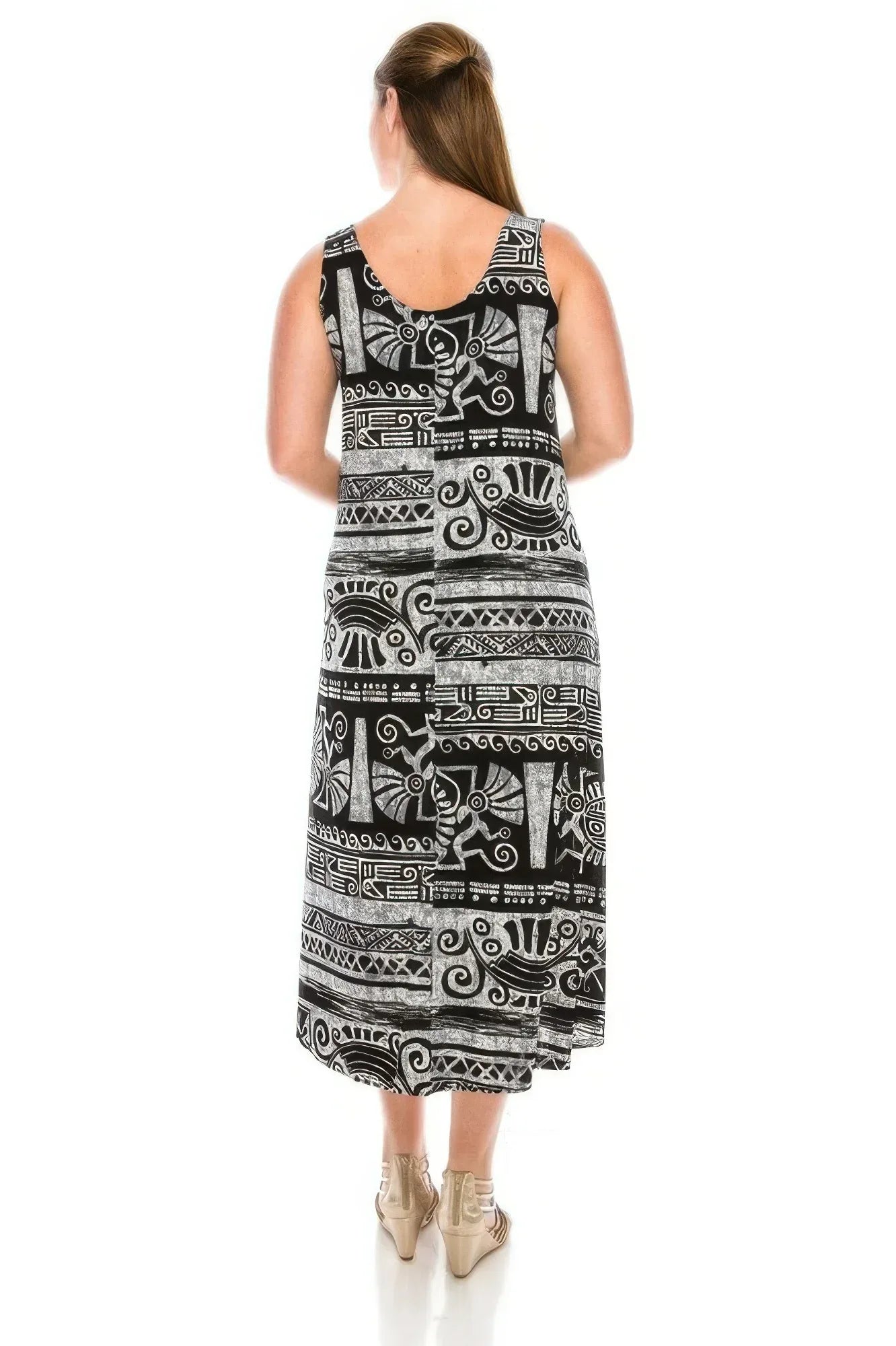 Plus Size Sleeveless Round-neckline Long Dress | Mixtshop LLC