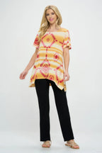 Short Sleeve Handkerchief Hem Top | Mixtshop LLC