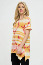 Short Sleeve Handkerchief Hem Top | Mixtshop LLC