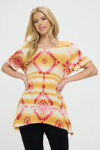 Short Sleeve Handkerchief Hem Top | Mixtshop LLC
