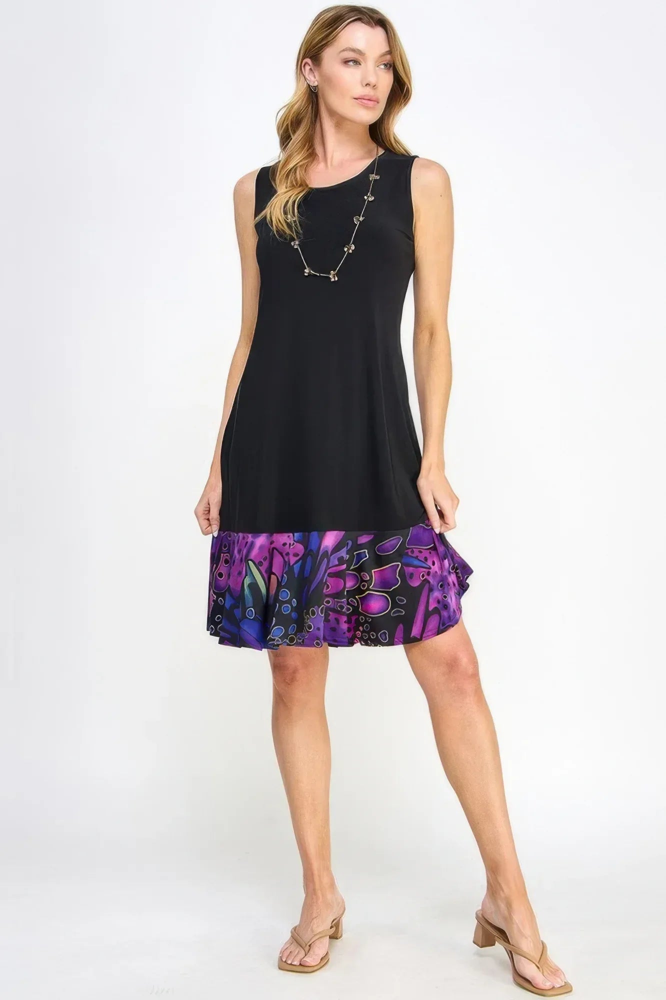 Hit Contrast Print Tank Dress | Mixtshop LLC Main image