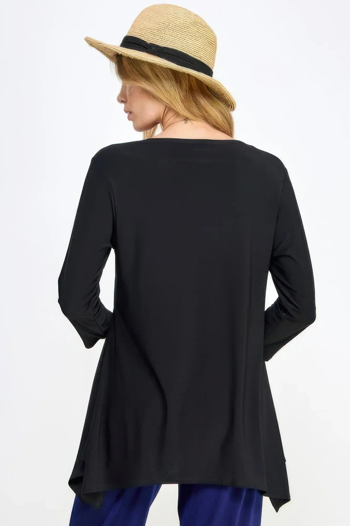 Round Neck Quarter Sleeve Top | Mixtshop LLC