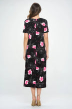 Bns Print Long Dress With Short Sleeve | Mixtshop LLC